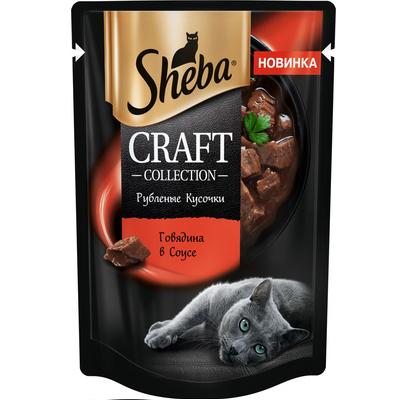 Sheba Craft Collection влажный корм для кошек Говядина в соусе, 75г