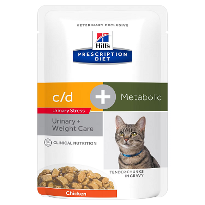 Hills Prescription Diet c/d Urinary Stress Metabolic влажный корм для кошек, профилактика и лечение МКБ, курица, 85г