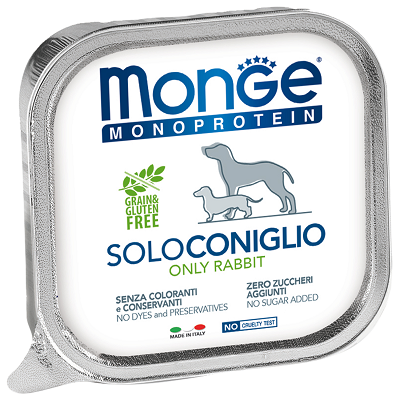 Monge Monoprotein Dog влажный корм для собак, Кролик, паштет 150г