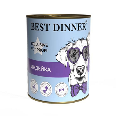 Best Dinner Urinary влажный корм для собак профилактика МКБ, Индейка с Картофелем 340г