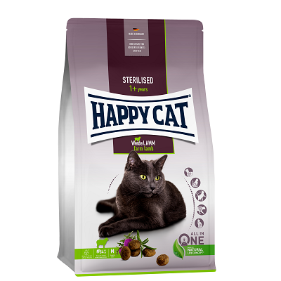 Happy Cat Sterilised сухой корм для стерилизованных кошек, Ягненок, 1,3кг