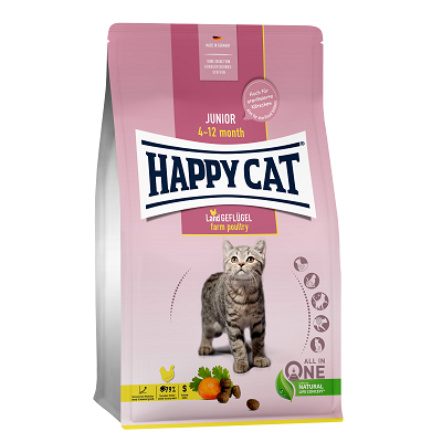 Happy Cat Junior сухой корм для котят 4-12 мес, Курица, 1,3кг