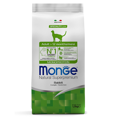 Monge Cat сухой корм для кошек, монопротеин, Кролик 1,5кг