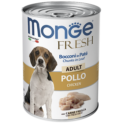 Monge Fresh Adult влажный корм для собак, "Мясной рулет" Курица 400г
