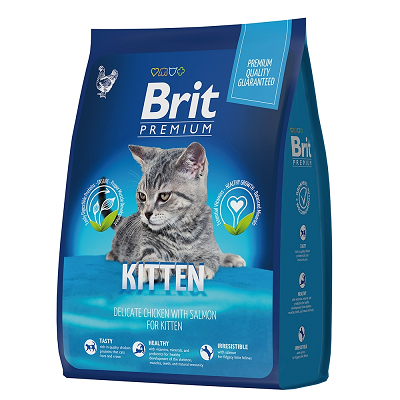 Brit Premium сухой корм для котят, Курица и Лосось 400г