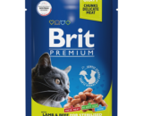 Brit Premium влажный корм для стерилизованных кошек, Ягненок и Говядина в соусе 85г