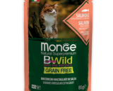 Monge BWild Cat Sterilised беззерновой влажный корм для стерилизованных кошек, Лосось 85г