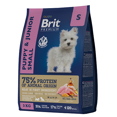Brit Premium сухой корм для щенков и юниоров мелких пород, Курица 1кг