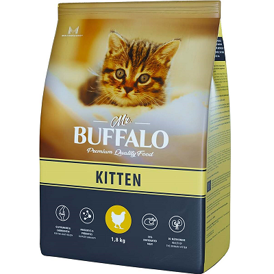 Mr.Buffalo Kitten сухой корм для котят до 12мес, Курица 1,8кг