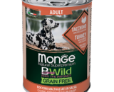 Monge BWild Dog Adult беззерновой влажный корм для собак, Индейка,Тыква, Кабачки в соусе 400г