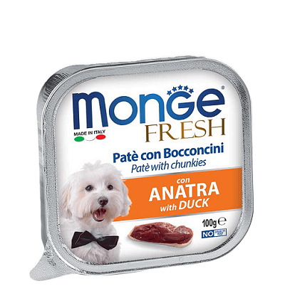 Monge Fresh влажный корм для собак с Уткой, паштет 100г