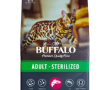 Mr.Buffalo Sterilized сухой корм для стерилизованных кошек, Лосось 400г