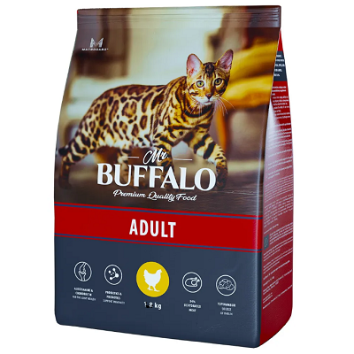 Mr.Buffalo Adult сухой корм для взрослых кошек, Курица 400г