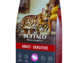 Mr.Buffalo Sensitive сухой корм для кошек с чувствительным пищеварением, Индейка 400г