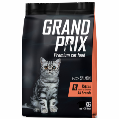 Grand Prix Kitten сухой корм для котят, Лосось 300г