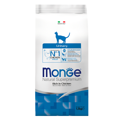 MONGE Urinary сухой корм для кошек профилактика МКБ, Курица 1,5кг