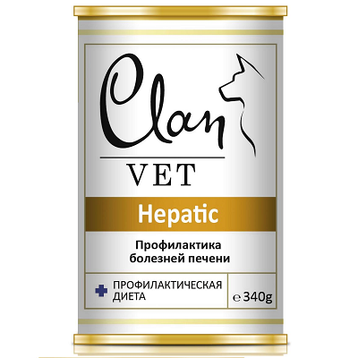 Clan Vet Hepatic влажный корм для собак при заболеваниях печени 340г