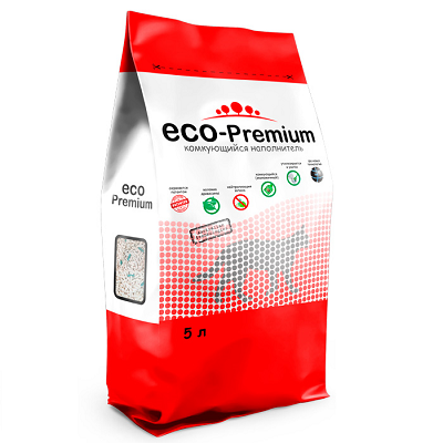 ECO Premium GREEN наполнитель древесный комкующийся без запаха 5 л