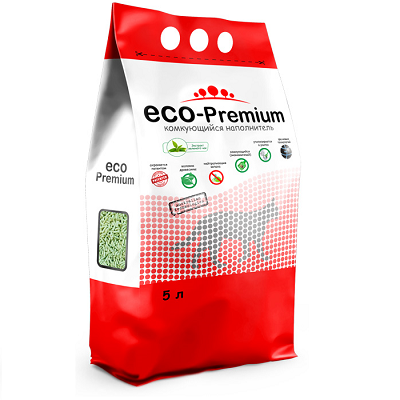 ECO Premium Зеленый Чай наполнитель древесный комкующийся 5 л