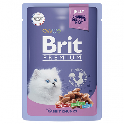 Brit Premium влажный корм для котят , Кролик в желе 85г