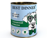 Best Dinner влажный корм для собак и щенков с 6 мес с Кониной и Рисом, 340г