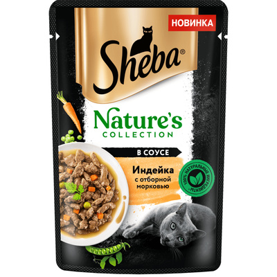 Sheba Nature's Collection влажный корм для кошек с Индейкой и Морковью, 75г