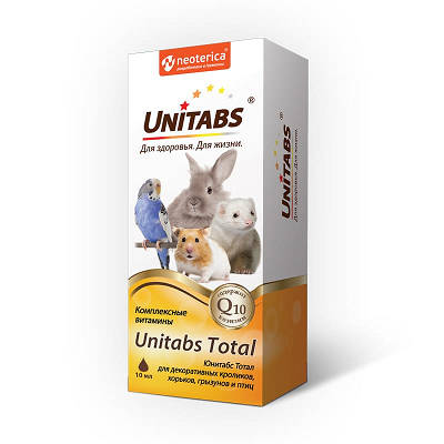 Unitabs Total комплексные витамины для грызунов и птиц 10мл
