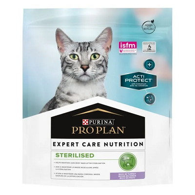 Pro Plan Acti Protect сухой корм для стерилизованных кошек поддержание иммунитета, Индейка 400г