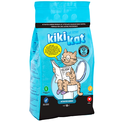 KikiKat комкующийся наполнитель с Активированным углем 10л