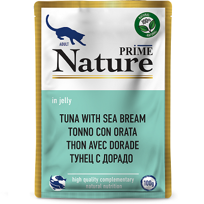 Prime Nature влажный корм для кошек Тунец c Дорадо в желе 100г