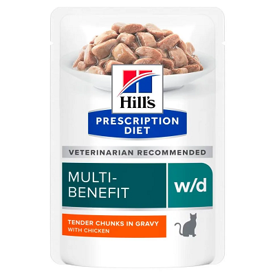Hills Prescription Diet W/D влажный корм для кошек при диабете, Курица 85 г