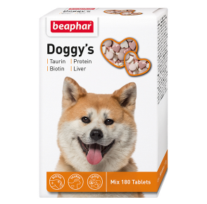 Beaphar Doggy`s Mix Taurin, Protein, Biotin, Liver кормовая добавка для собак, 180 шт