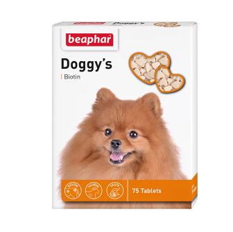 Beaphar Doggy`s Biotin кормовая добавка для собак с биотином, для нормализации обмена веществ, 75 шт