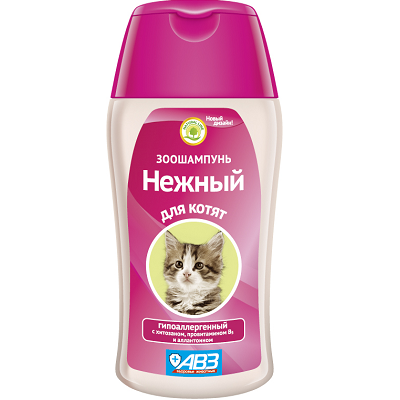 АВЗ Нежный гипоаллергенный шампунь для котят, 180мл