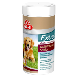 8 in 1 EXCEL Multi Vitamin Senior жевательные таблетки для собак пожилого возраста, мультивитамины, 70 шт