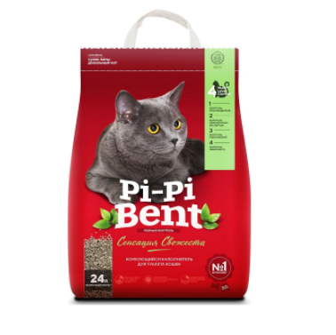 Pi-Pi Bent Сенсация свежести наполнитель для кошачьего туалета комкующийся, 24 л