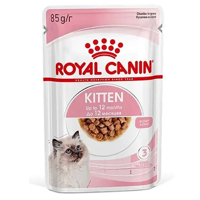 ROYAL CANIN Kitten влажный корм для котят 4-12 месяцев, соус 85г