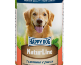 Happy Dog NaturLine, влажный корм для собак, Телятина-Рис, 400 г