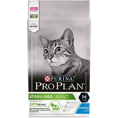 Pro Plan Sterilised сухой корм для стерилизованных кошек Кролик, 1,5 кг