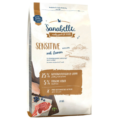 Sanabelle Sensitive сухой корм для кошек с чувствительным пищеварением, Ягненок, 2кг