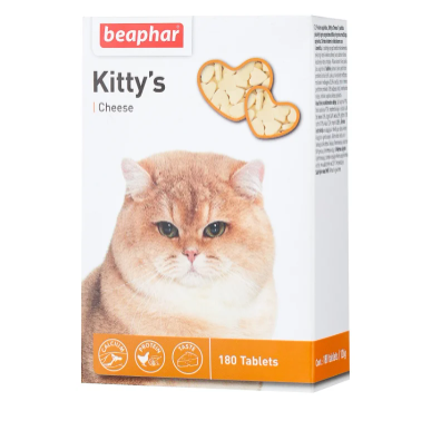 Beaphar Kitty`s Cheese кормовая добавка для котят и кошек, для нормализации обмена веществ, 180 шт
