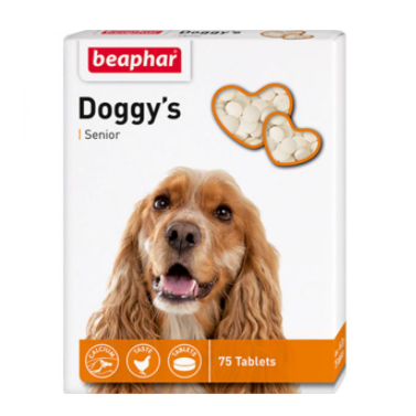Beaphar Doggy`s Senior кормовая добавка для пожилых собак старше 7 лет, 75 шт