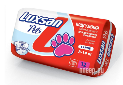 Luxsan Pets подгузники для животных L 8-14кг, 12шт