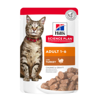 Hills Science Plan Adult 1-6 влажный корм для кошек с 1 до 6 лет, Индейка, 85 г
