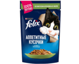 Felix Аппетитные Кусочки, влажный корм для кошек, Кролик, желе, 85г