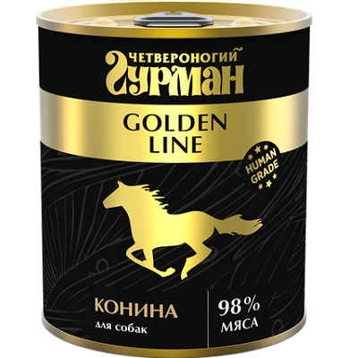 Гурман GOLDEN LINE влажный корм для собак Конина, желе 340 г