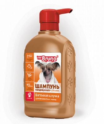 Mr.Bruno Богемная штучка шампунь-кондиционер для бесшерстных пород собак, 350мл
