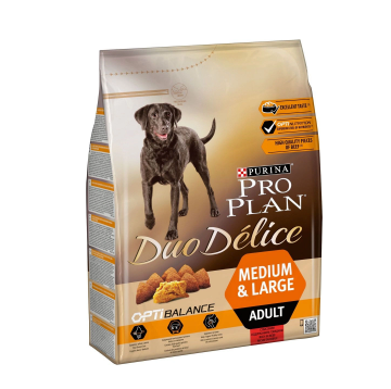 Pro Plan Duo Delice Medium & Large сухой корм для средних и больших пород собак Говядина, 2,5 кг