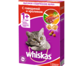 Whiskas сухой корм для кошек, Говядина-Кролик, 350 г