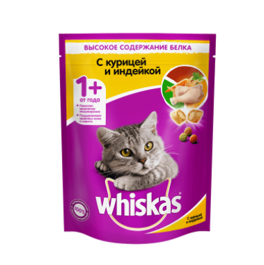 Whiskas сухой корм для кошек, Курица-Индейка, 800 г